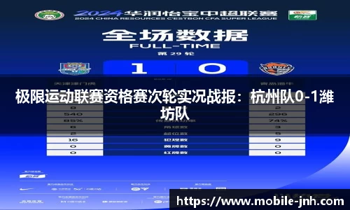 极限运动联赛资格赛次轮实况战报：杭州队0-1潍坊队